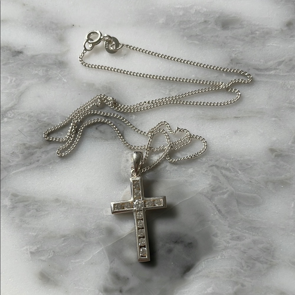 Silver Cross Pendant Necklace